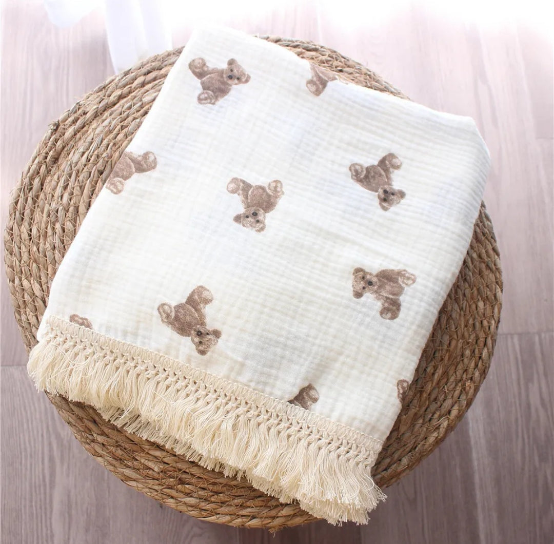 Teddy Muslin Blanket