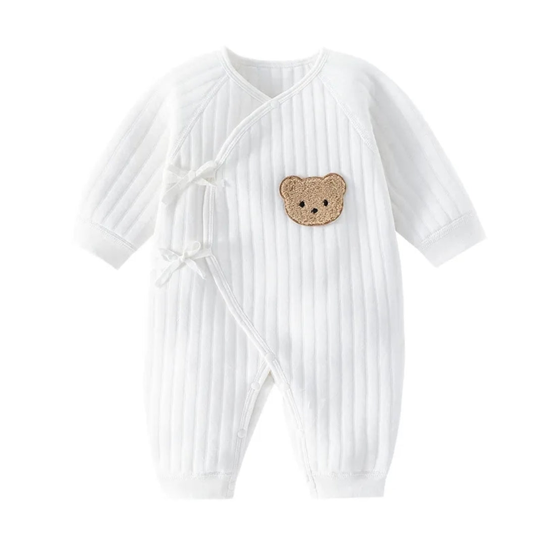 Teddy Ribbed Romper White