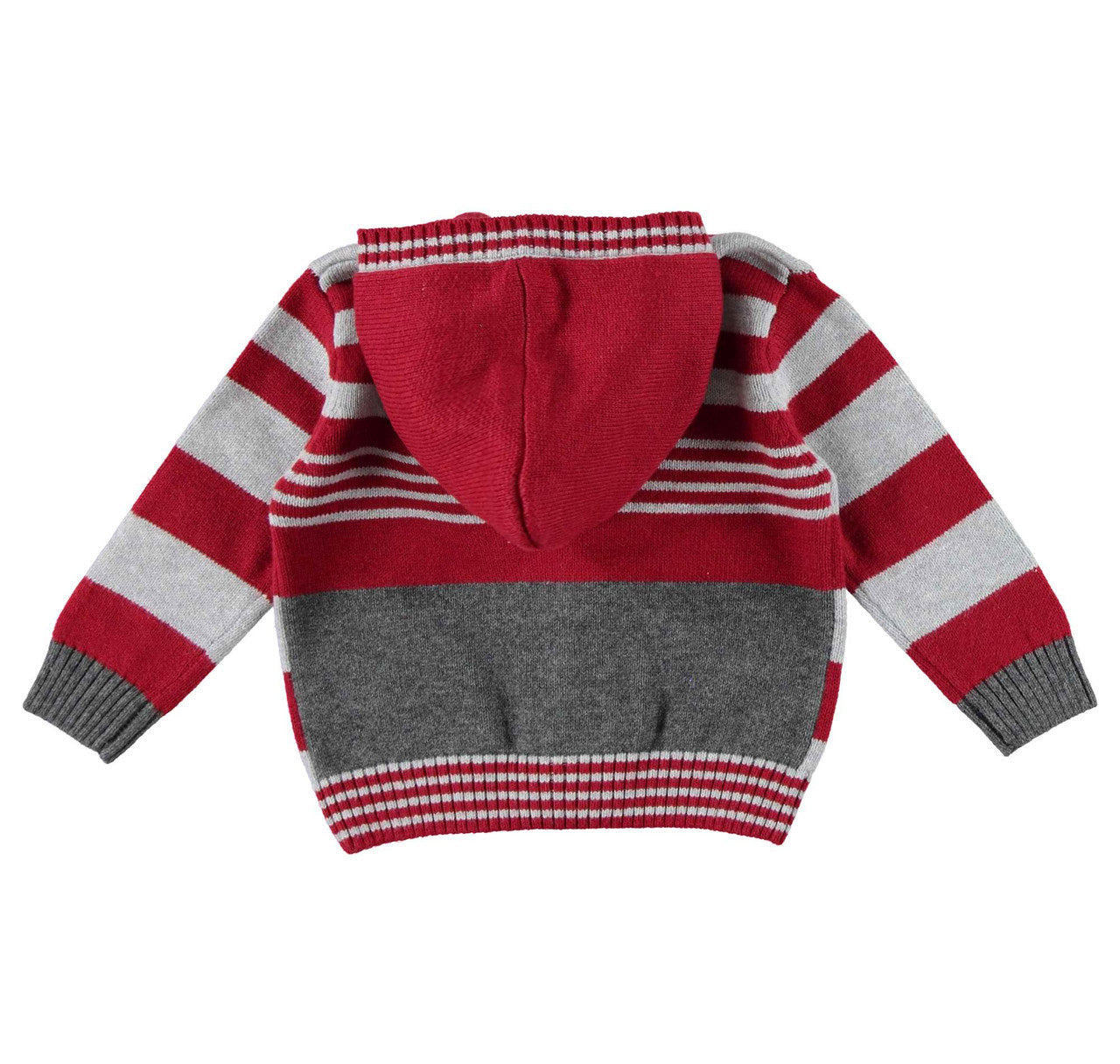 Red and Grey Knit Hoodie