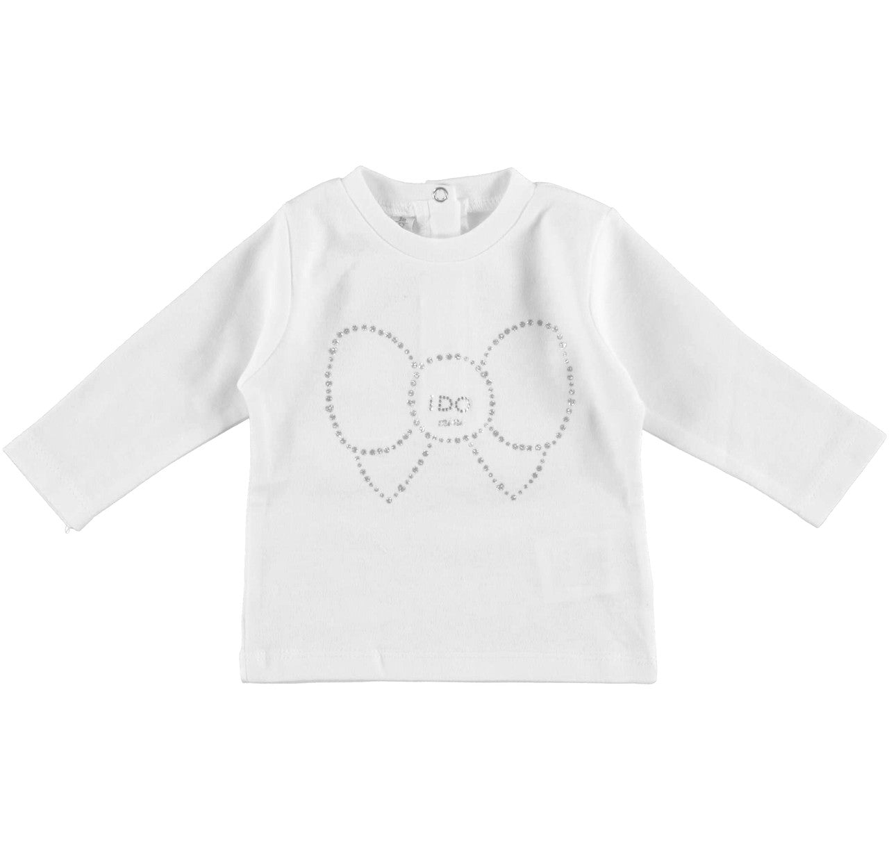 Long Sleeved White Bow Top