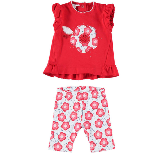 Red Flower Legging Set