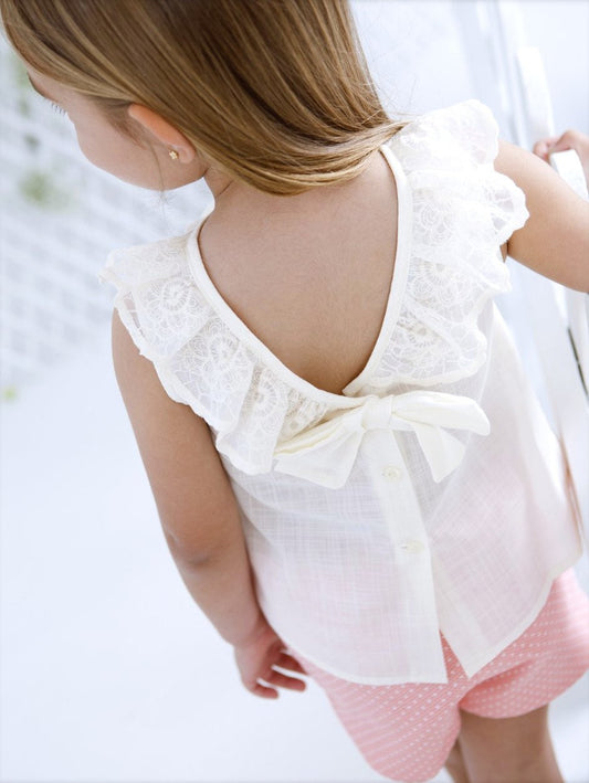 Granlei 'Parma' Peach Short and Bow Top