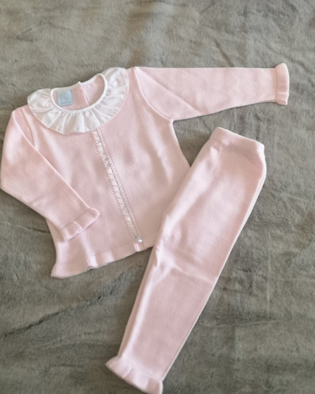 Granlei Pink Knit Tracksuit with Frill