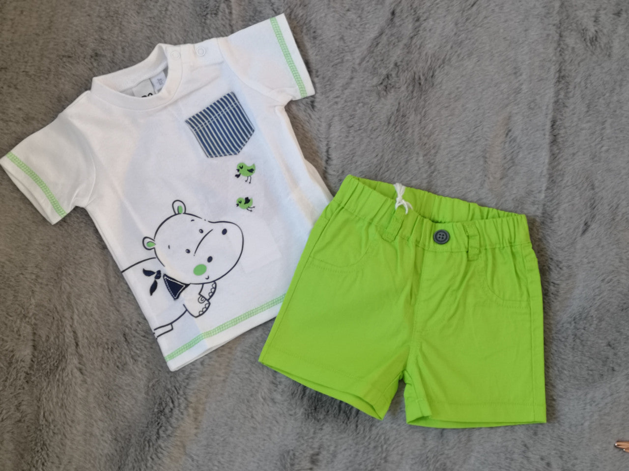 Green Hippo Short Set