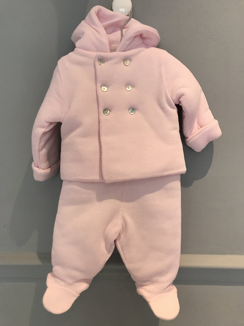 Pink Knitted Outwear Set