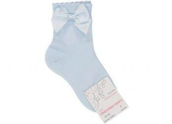 Light Blue Bow Ankle Socks