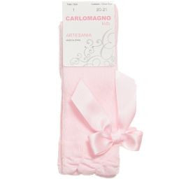 Pink Knee High Satin Bow socks